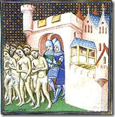 Cathars expelled from Carcassonne in 1209.